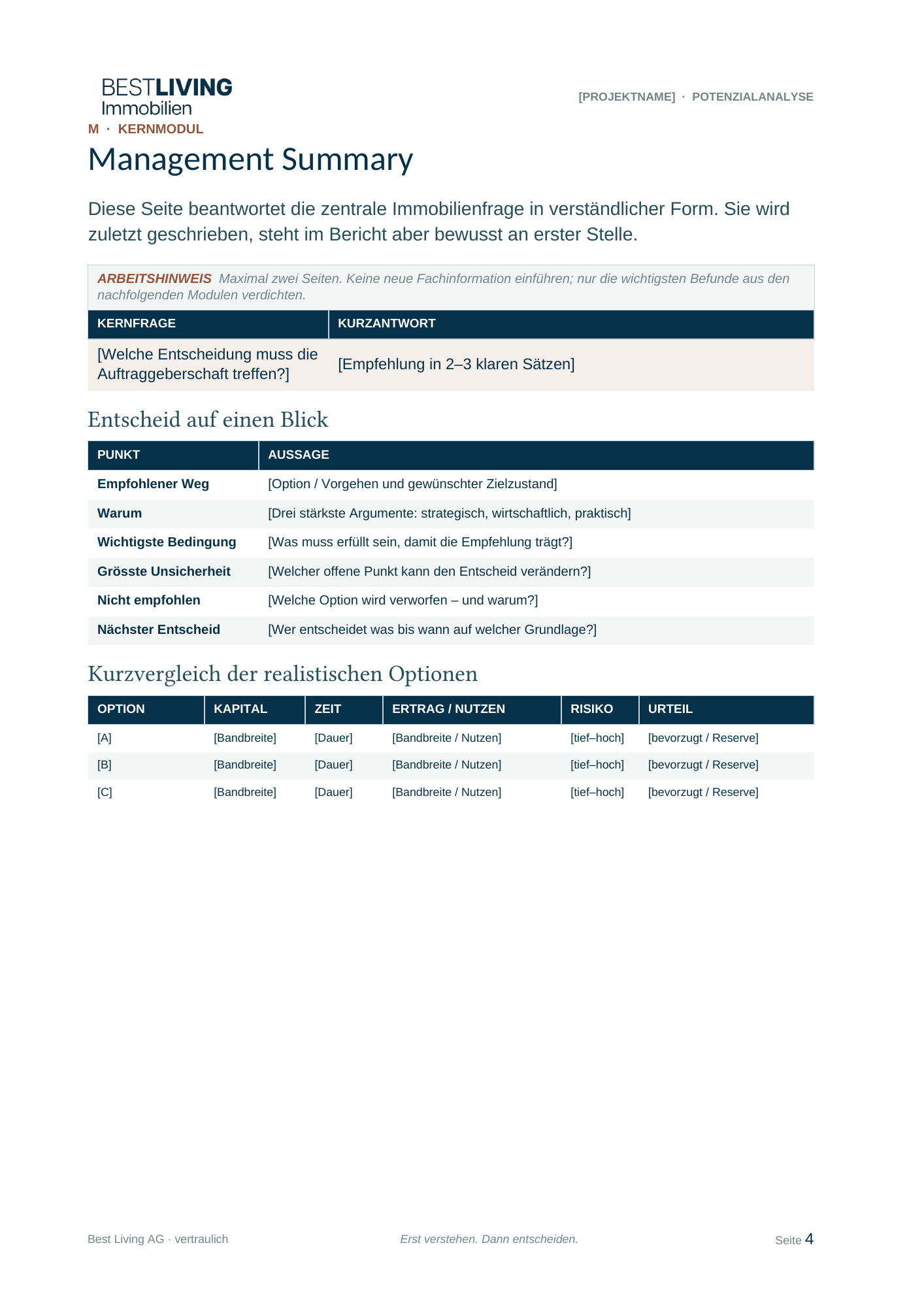 Beispielseite Management Summary