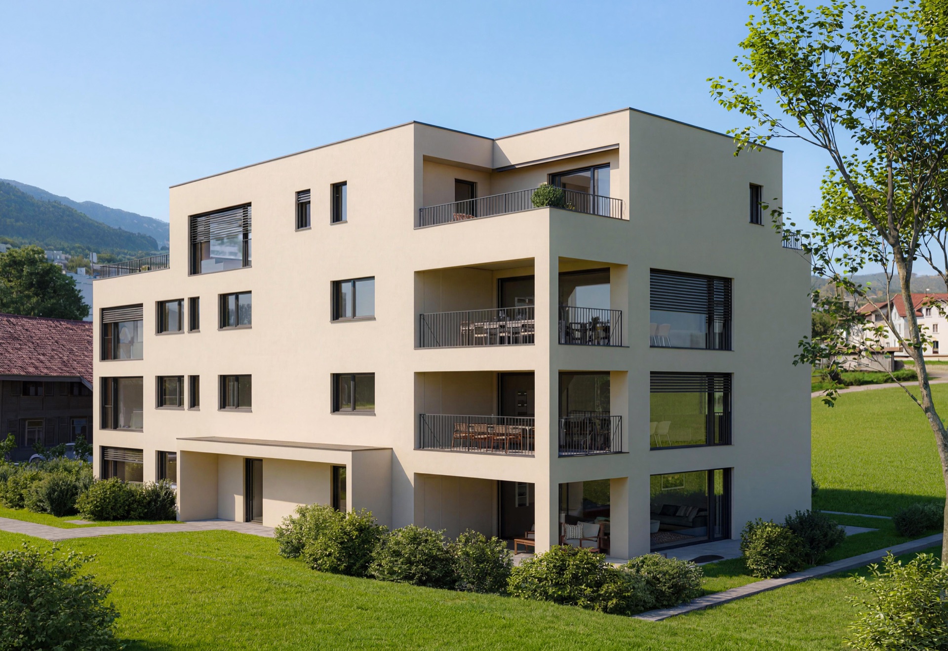 Visualisierung des Mehrfamilienhauses Wohnen am Pilatusweg in Rothrist